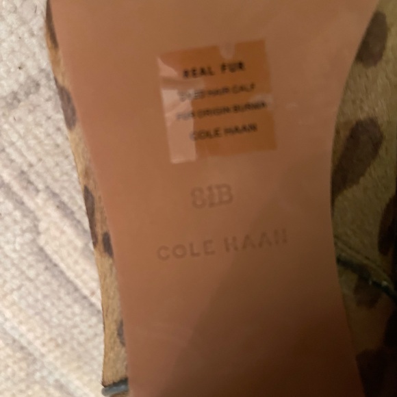 Cole Haan Elyse Leopard Print Calf Hair Block Heel Boot - Picture 6 of 7